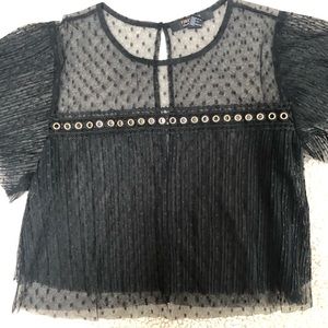 Sheer forever 21 black crop top